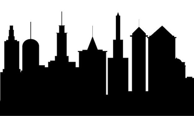 City silhouette Skyscrapers silhouette banner Vector illustraiton Skyscrapers background