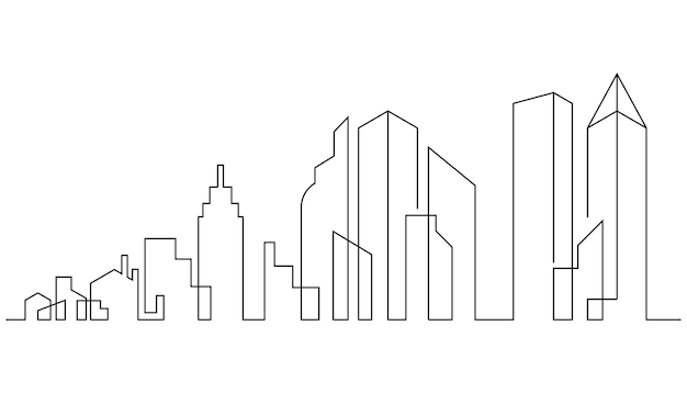 City skyline city silhouette vector illustration in flat design