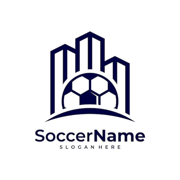 City Soccer logo template Football City logo design vector