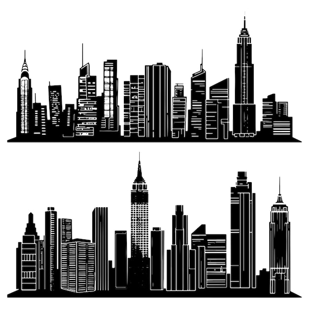 cityscape silhouette vector illustration pack