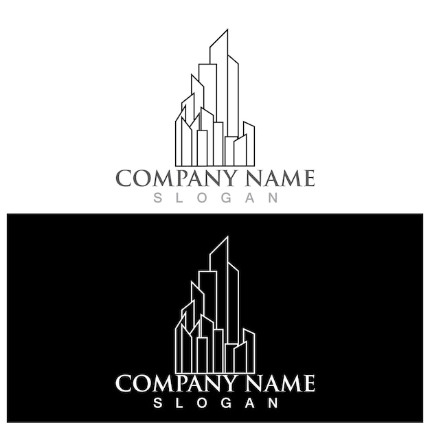 Cityscape tower logo and vector template