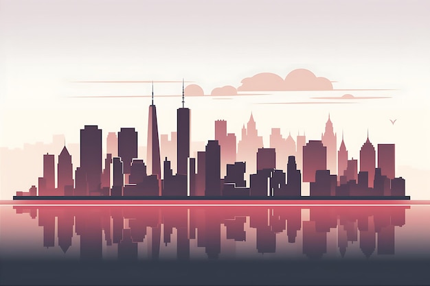 Cityscape Vector Illustration New York City Style