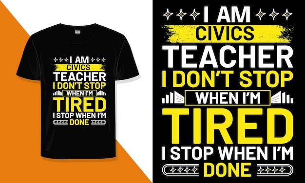 civics  teacher t shirt design