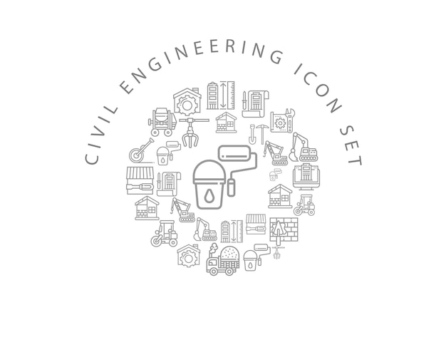 Civil engineering icon set design