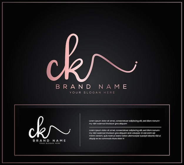 ck initial letter handwriting and signature logo