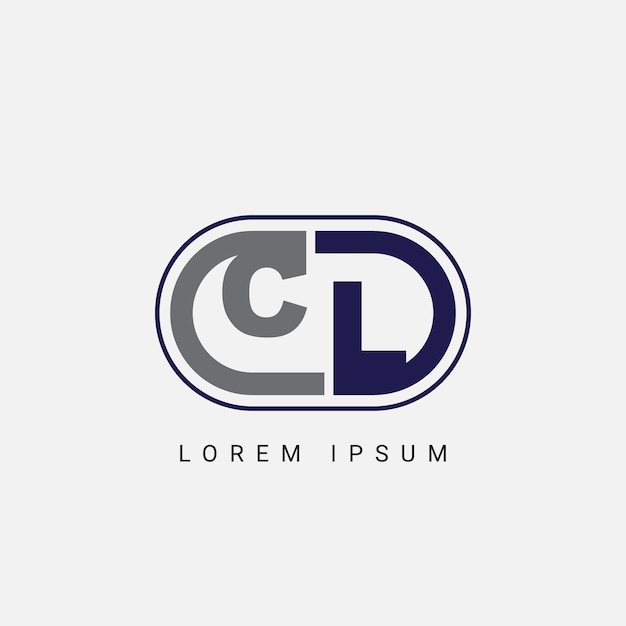 CL or LC Letter Logo Design with a Creative Cut Letter Initial Logo Design