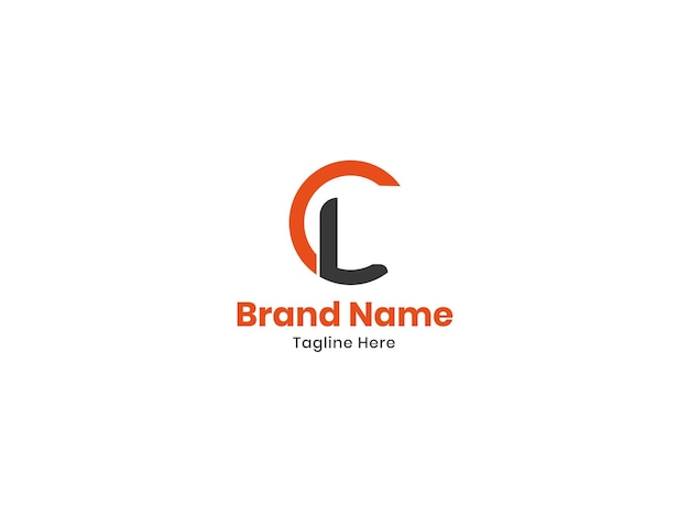 CL logo CL design Orange and Gray color logo Initial letter CL monogram logo