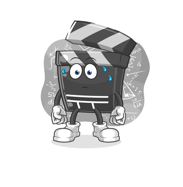 Clapboard thinking hard vector cartoon character