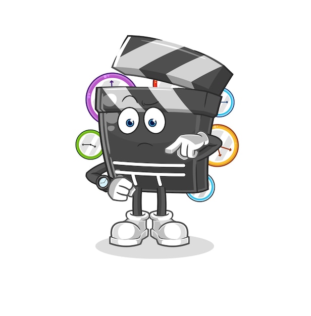 Clapboard with wristwatch cartoon cartoon mascot vector