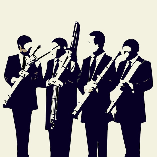 clarinet quartet vector illustration