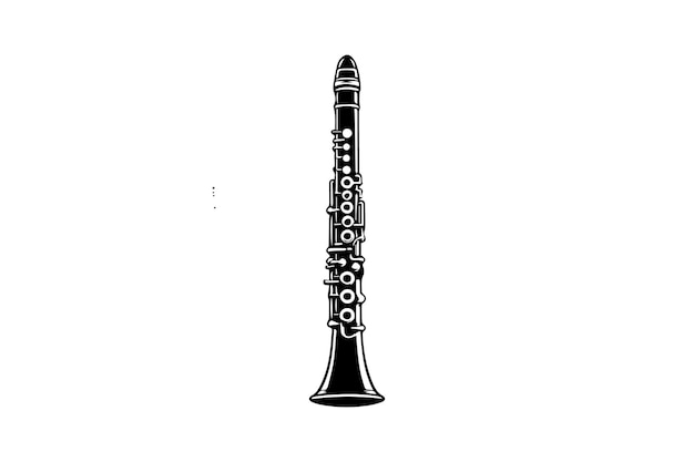 Vector clarinet silhouette vector art illustration