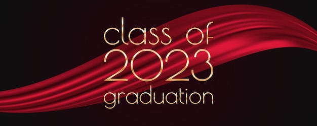 Class of 2023 graduation text design for cards invitations or banner