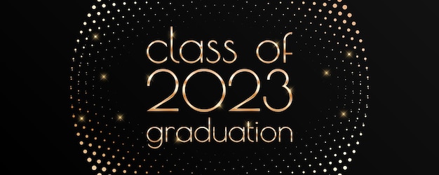 Class of 2023 graduation text design for cards invitations or banner