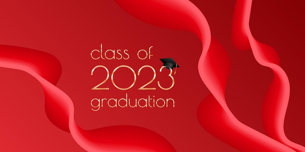 Class of 2023 graduation text design for cards invitations or banner