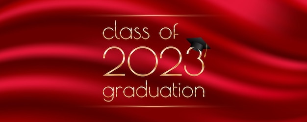 Class of 2023 graduation text design for cards invitations or banner