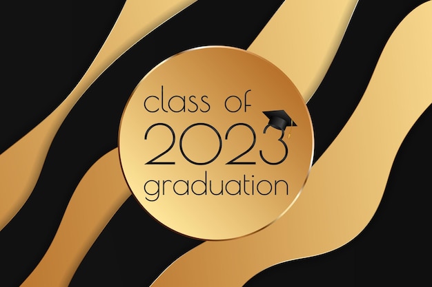 Class of 2023 graduation text design for cards invitations or banner