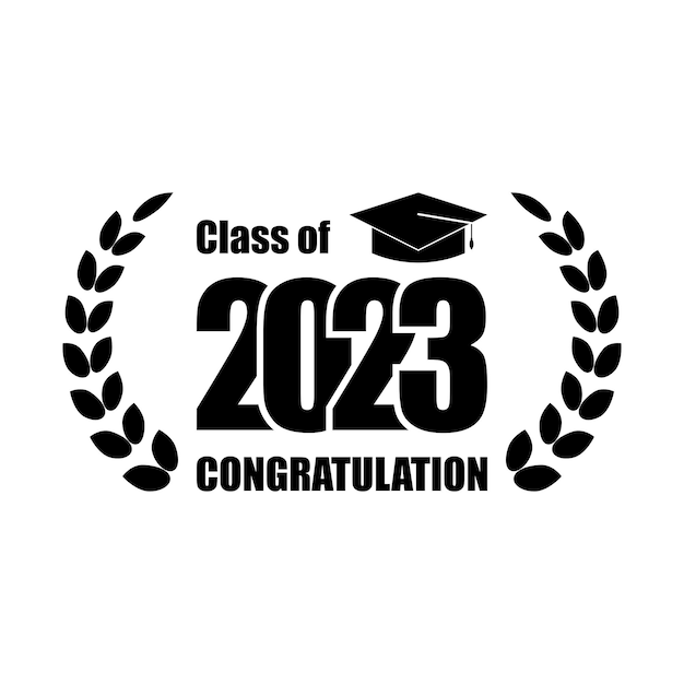 Class of 2023 graduation text design for cards invitations or banner