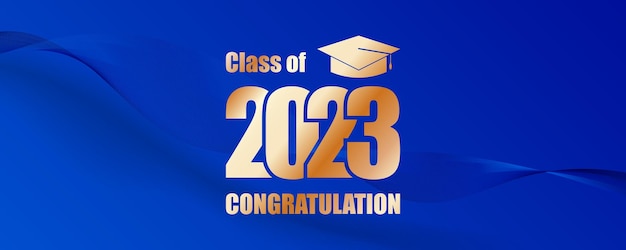 Class of 2023 graduation text design for cards invitations or banner