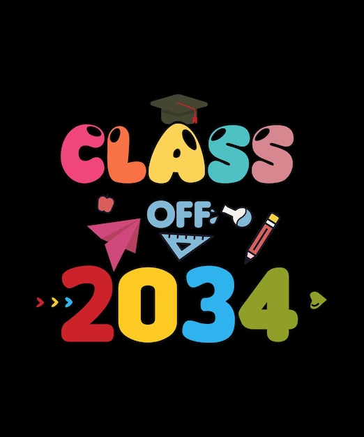 Class Of 2034 Shirt PreK Graduate Preschool Graduation TShirt