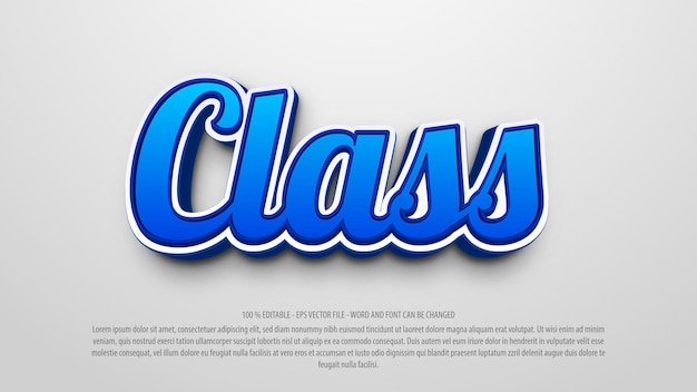 Class 3d style editable text effect