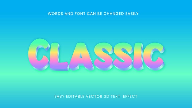 Classic 3d text effect style eps