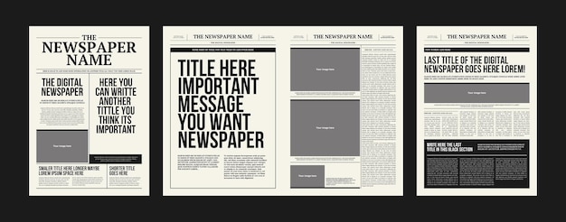 Vector classic a3 newspaper template