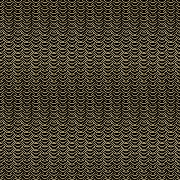 Vector classic asian golden and black squama seamless pattern for textile industry fabric design