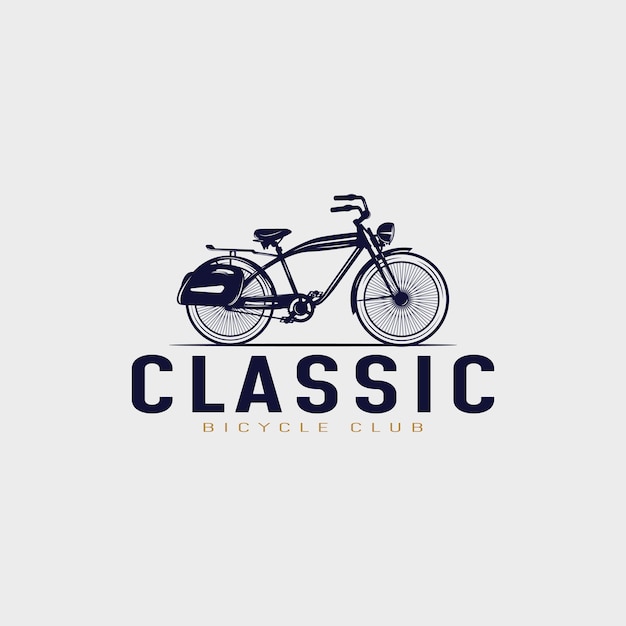 Classic bicycle logo Design illustration For Old Bicycle Community Or Bicycle Repair Shop