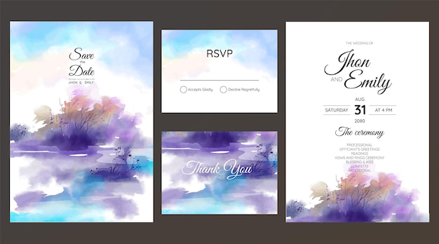 Classic blue and gold abstract backgrounds set Templetes for cards and poste