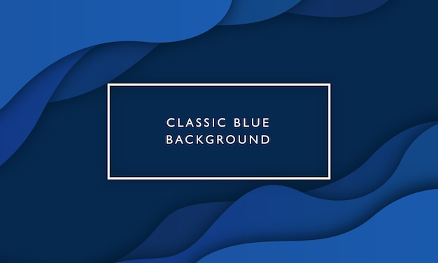 Classic blue wave background with overlapping paper cut style