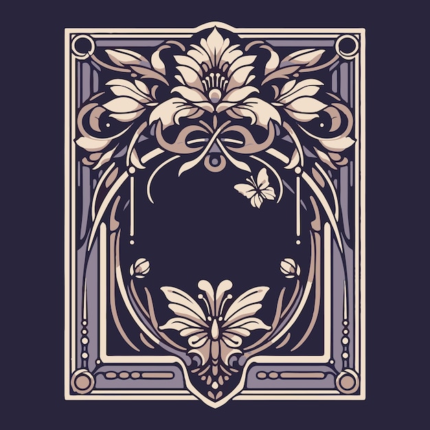 Vector classic botanical frame