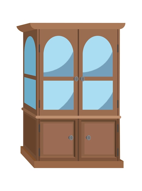 classic brown cabinet vector illustration