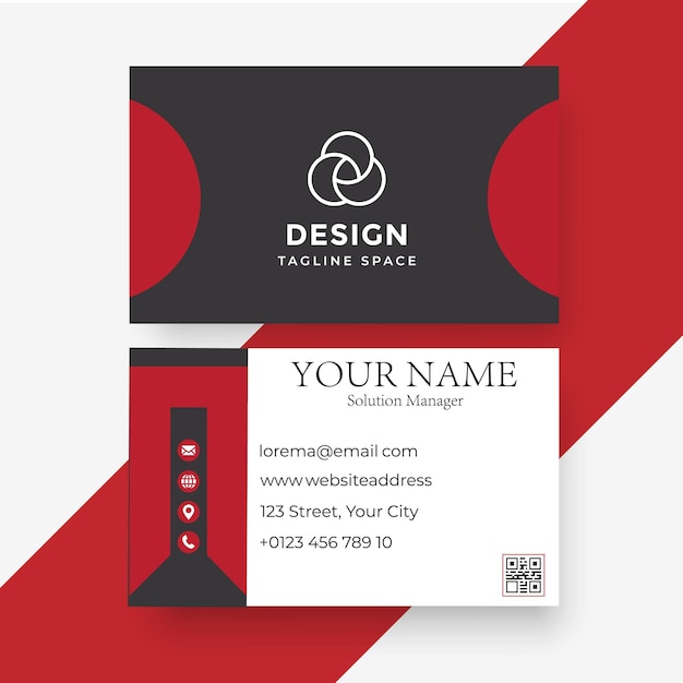 Classic Business Card Design with red color