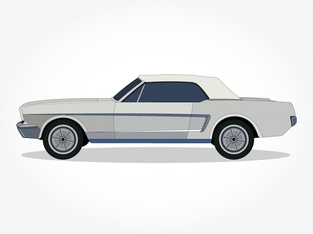 classic car cartoon vector illustration