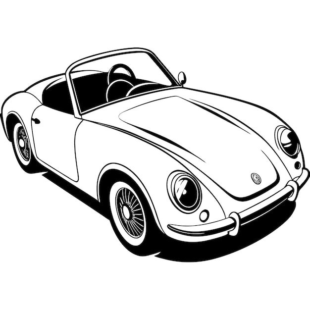 Classic Car Coloring Outline