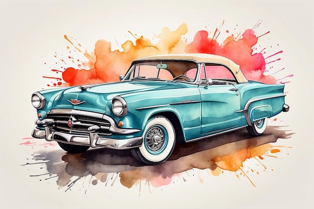 A classic car from the 50's T shirt design