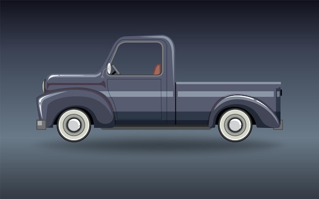 Vector classic car on gray background