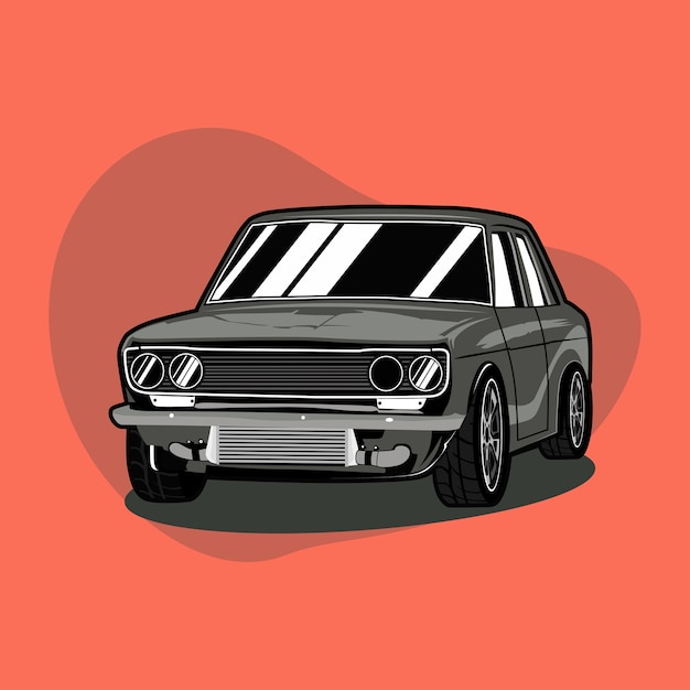 Classic car icon illustration. 