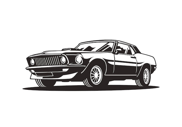 Classic Car Illustration American Muscle Car