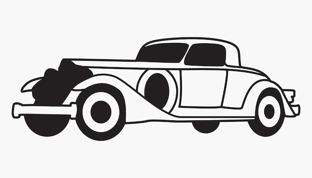 classic car line art silhouette vehicles