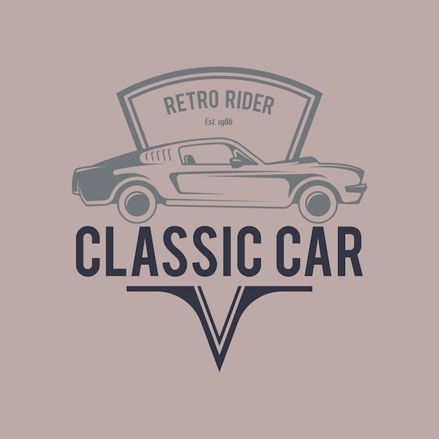 Classic Car Logo Badge Concept Vector