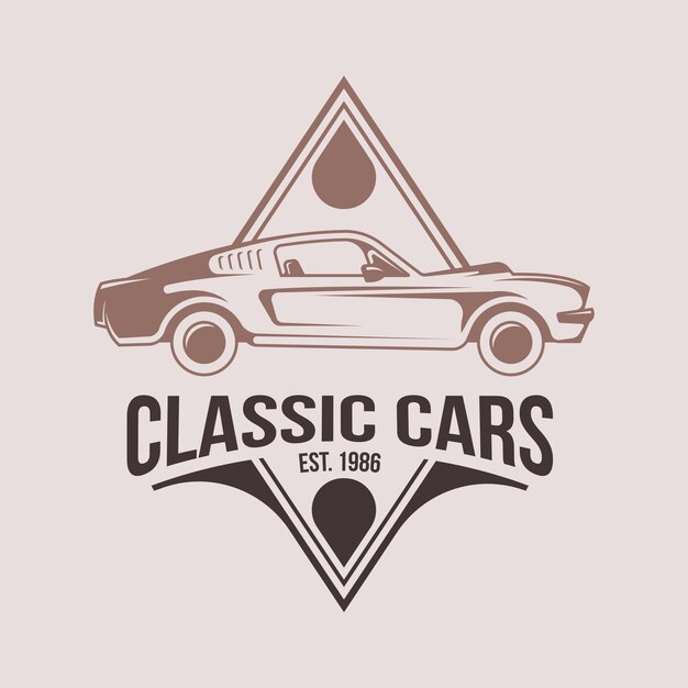 Classic Car Logo Badge Concept Vector