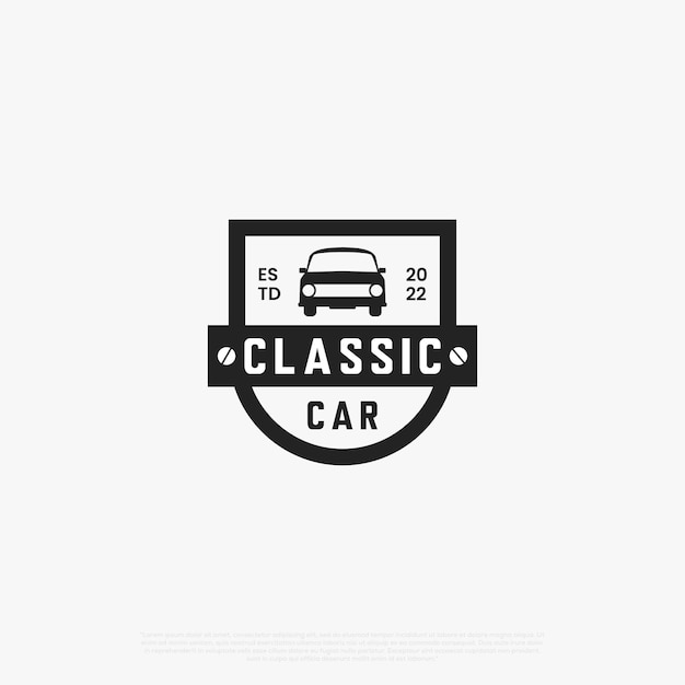 Classic car logo design vintage car mechanic logo old school mechanic logo