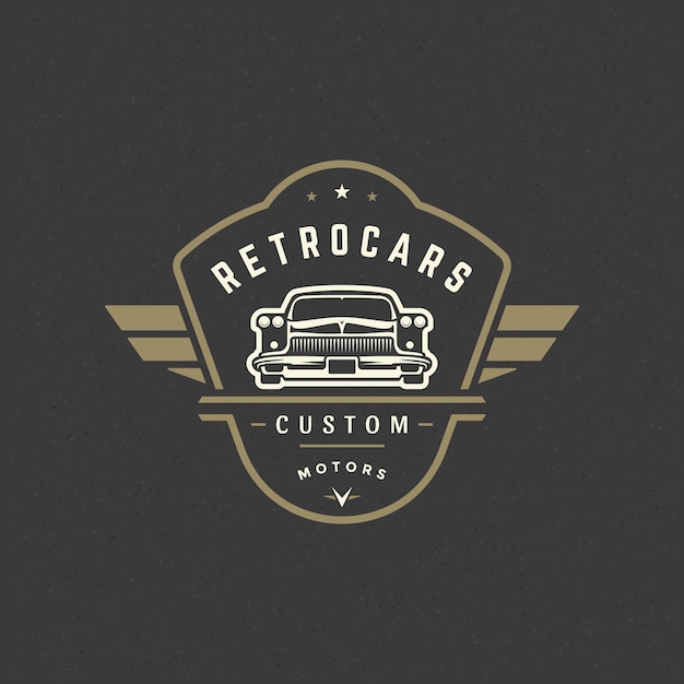 Vector classic car logo template vector design element vintage style