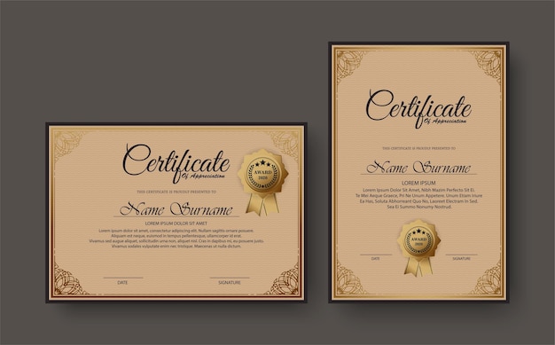 Classic certificate award template