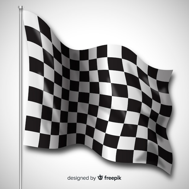 Classic checkered flag with realistic design