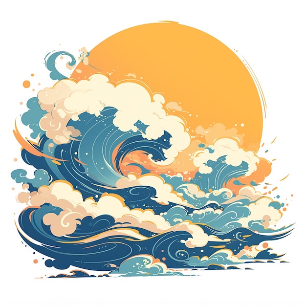 Classic Chinese cloud and wave motifs