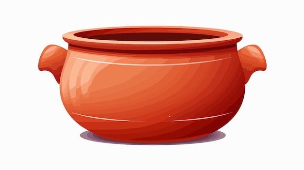 Classic Clay Cartoon Bowl Ceramic Pot Icon Isolated