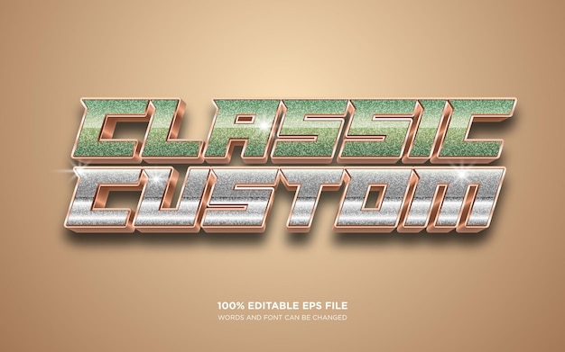 Classic Custom Automotive 3D text style effect