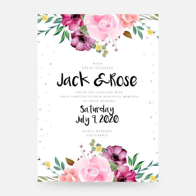 Classic designed beautiful floral wedding card design